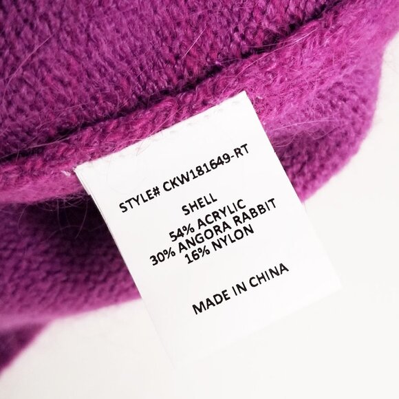 NEW Code x Mode Angora Rabbit Purple Sleeveless Fuzzy Knit Top V Neck Crop Top M - Picture 11 of 15
